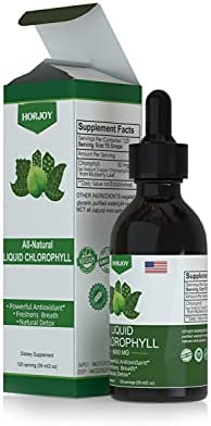 Chlorophyll Liquid Drops - 100% Natural Energy Booster and Immune Support - Internal Deodorant and Detox - Altitude Sickness Relief - Fast Absorption, Vegan & Non-GMO - 120 Servings(100mg)