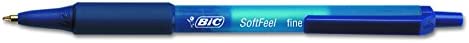 BIC Soft Feel Ball Pen, Blue, Fine Point, 12-Count