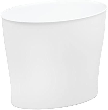 iDesign InterDesign Wastebasket Trash Bathroom, Bedroom or Office White Nuvo Waste Can