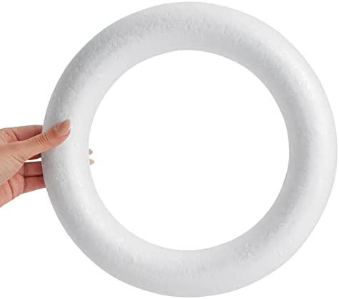 12 Inch Foam Wreath Forms, Round Craft Rings for Front Door Christmas Decorations, Holidays, Thanksgiving (3 Pack)