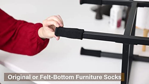 Small/Black- NancyProtectz Patented with Rubberized Grips/Chair Leg Hardwood Floor Protector. The Original Furniture Sock