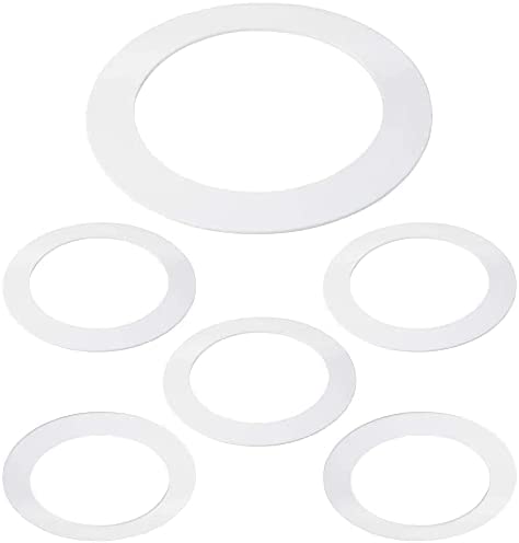 5 Pack Gloss White Goof Trim Ring for 8" Inch Recessed Can Lighting Down Light, Outer Diameter 8.6 Inches, Inner Diameter 6.2 Inches