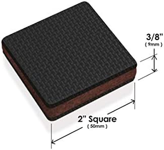 Slipstick GorillaPads CB142 Non-Slip Furniture Pads/Grippers (Set of 8) Furniture Leg Floor Protectors, 2 Inch Square, Black
