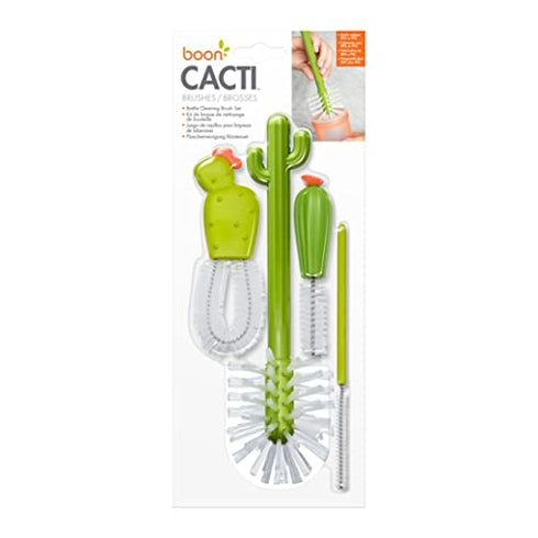 Boon Cacti Bottle Cleaning Brush Replacement Set, 4-Piece, Green