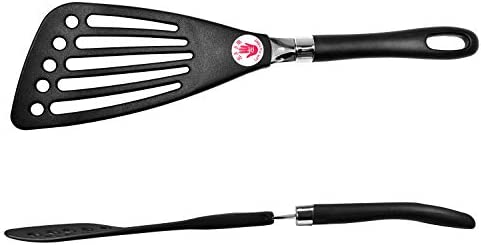 Seki Japan Kitchen Nylon Spatula Wide Thin Slotted Turner for Left-handed