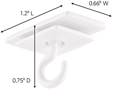 Command 17008-ES Ceiling 9 Hooks, 12 Foam Strips per, White