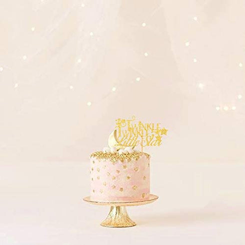 LaVenty Twinkle Twinkle Little Star Glittery Cake Topper Party Decoration Baby Shower Gender Reveal First Birthday Party Decor