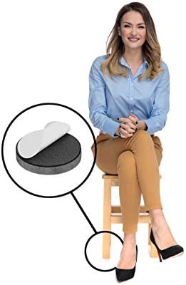 Slipstick Premium Wool Felt Furniture Feet Pads / Chair Leg Floor Protectors (1 Inch Round) Includes 16 Wool Blended Felt Feet Pads with Peel and Stick Adhesive, Gray, CB113