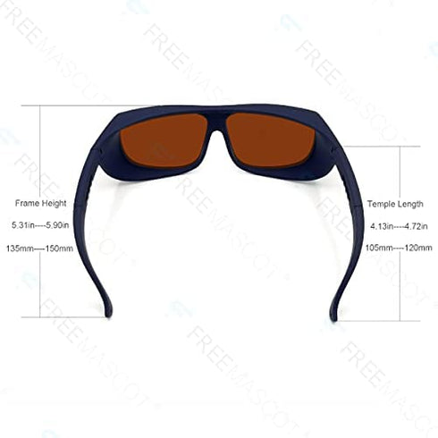 FreeMascot OD 4+ 190nm-550nm / 800nm-1100nm Wavelength Professional Laser Safety Glasses for 405nm, 450nm, 532nm, 808nm,980nm,1064nm, 1080nm, 1100nm Laser (Style 5)