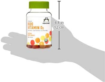 Amazon Brand - Mama Bear Organic Kids Vitamin D3 25 mcg (1000 IU) per serving, Bone and Immune Health, 80 Gummies