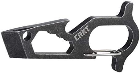 CRKT Pryma Stainless Steel Multitool: Compact and Lightweight EDC Metal Multi-Tool with Pry Bar, Hex Wrench, Bottle Opener, Glass Breaker, and Carabiner 9011