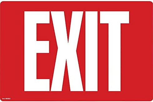 Cosco Glow in Dark Sign, EXIT, 8" x 12" (098052), red