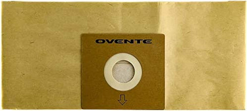 Ovente 4-Pack Premium Disposable Compact Dust Bag Replacement with 99.9% Ultra Filtration, Fit for ST1600 Canister Vacuum Cleaner Model Series Large Size and Easy Storage, Brown ACPST16704