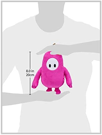 FALL GUYS Moose Toys Original Pink Bean Skin Official Collectable 8" Cuddly Deluxe Plush Toy Featuring The Gold Crown from The Ultimate Knockout Video Game, 5 Series 1 Characters