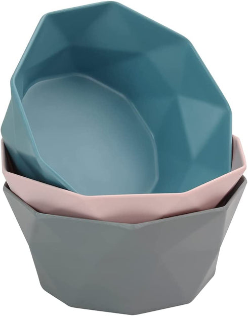 YHYYTCGO Salad bowl,Ccereal bowl,Fruit bowl,Dessert bowl,Special material melamine bowl,Super lightweight,Easy to clean,Not broken Bowl geometric bowl,melamine bowls reusable,Set of 3