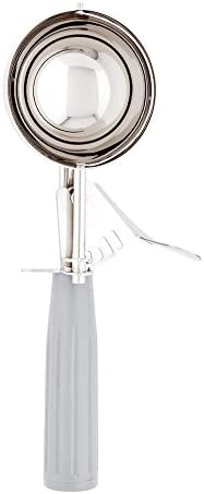 Met Lux 4 Ounce Portion Scoop, 1 Durable Cookie Scoop - #8, With Gray Handle, Stainless Steel Disher, For Portion Control, Scoop Cookie Dough, Cupcake Batter, or Ice Cream - Restaurantware