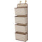Delta Children 4 Pocket Over The Door Hanging Organizer, Easy Storage/Organization Solution - Versatile and Accessible in Any Room in the House, Beige