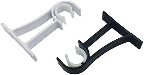 Curtain Rod Holders, Curtain Rod Bracket Set of 4 Rod Brackets White Heavy Duty Single Drapery Rod Holder With Screws, Curtain Holders Hooks For Wall Curtain Brackets For 1-1.2 Inch Curtain Rod