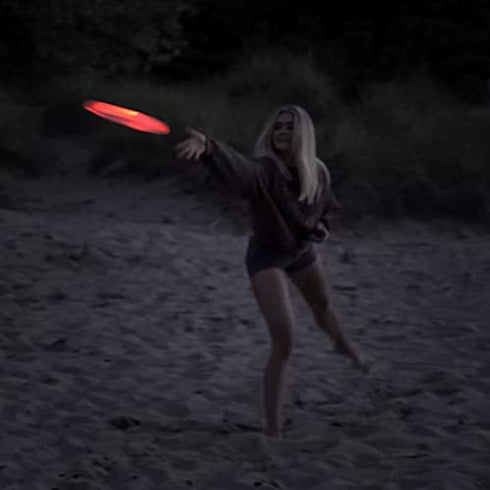 Dynamic Discs Night Glider LED Catch Flying Disc | 175g Glow in The Dark Catch Disc | Light-up Easy to Throw Ultimate Disc | Great for Backyard Games and Tailgating (Red)