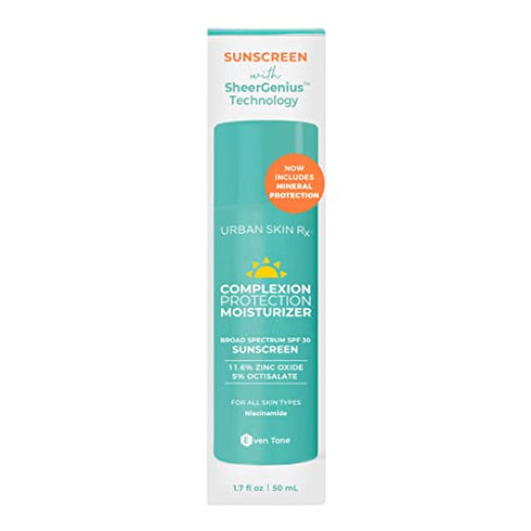 Urban Skin Rx® Complexion Protection Moisturizer SPF 30 | Sheer, Lightweight Cream Tones, Hydrates, and Provides Broad-Spectrum Sun Protection, Formulated with Squalane and Vitamin E | 1.7 Oz