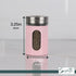 Light Pink Salt Pepper Shakers Retro Spice Jars Glass - Set of 2