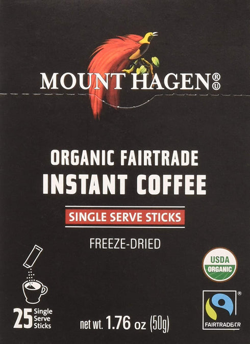 MOUNT HAGEN Organic Instant Single Serve Coffee, 1.76 oz