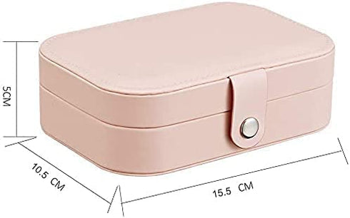 LATIT Small Jewelry Box for Women Girls,Portable Travel Mini Jewelry Organizer Box PU Leather Travel Jewelry Organizer Case Jewelry Holder Display for Ring Earrings Necklace Bracelet Bangle/Pink