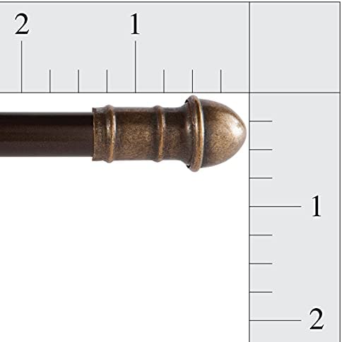 Interior Living 7/16" Diameter Adjustable Petite Café Curtain Rod, 28-48", Bronze