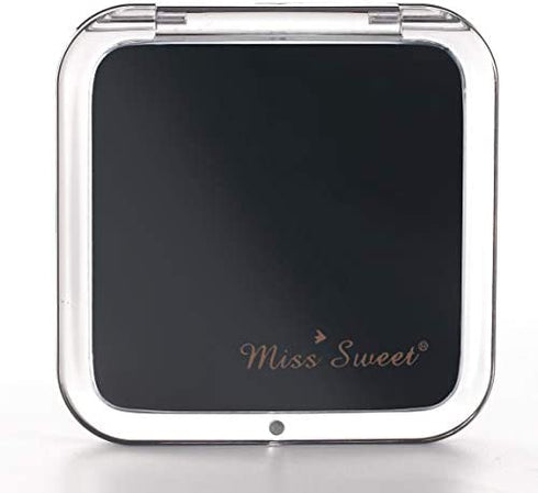 Miss Sweet Compact Mirror for Purse Pocket Mirror True Image&10X Magnification (Black)