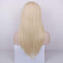 QUEENTAS Platinum Blonde Wig for Women with Side Bangs Layered Long Straight Free Part None Lace Synthetic Hair (Platinum Blonde)