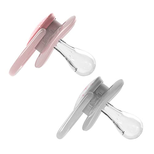 Dr. Brown's Advantage Symmetrical Pacifier with Air Flow and Pacifier Clip - Pink - 2-Pack - 0-6m