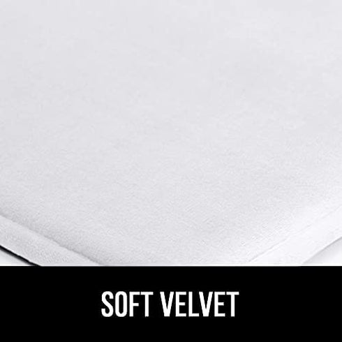 Gorilla Grip Thick Memory Foam Bathroom Toilet Lid Seat Cover, Soft Velvet Topside, Machine Wash, Plush Cushioned Covers Fits Most Size Lids, Decorative Bath Room Accessories, 19.5x18.5, Bright White