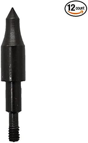 Wanty 12 PCS Screw in Archery Bullet Points for Arrows,Crossbows Practice Points for Crossbow Arrows,100 Grain Each (Black)