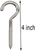 Axe Sickle 4 Inch Heavy Duty Large Screw Hook Ceiling Hook Cup Hook Silver 10 Pcs