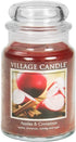 Village Candle Apples & Cinnamon Large Apothecary Jar, Scented Candle, 21.25 oz.