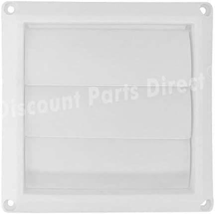 Outdoor Dryer Air Vent Cover Cap 4'' Louvered Cover White Exterior Wall Vent Hood Outlet Airflow Vent