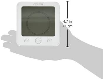 BALDR Waterproof Alarm Clock with Timer for Bathroom Shower - Wall Mounted LCD Clock Displays Time, Temperature & Indoor Relative Humidity