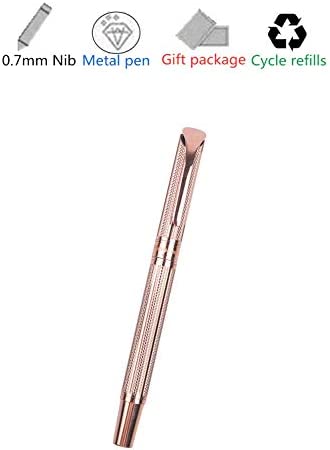 Pemmeed Rollerball Pen Liquid Ink Pens for Women Luxury Box Gel Pen Black Ink Fancy Pen Refillable for Executive Office,Professional,Birthday Nice Pens G5(Rose Gold)