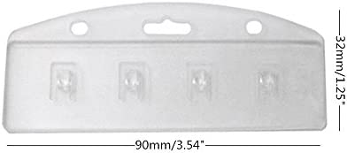 Honbay 10pcs Clear Horizontal Frosted Rigid Plastic Half Card Badge Holders