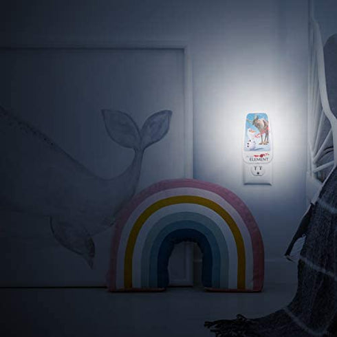 Disney Frozen 45830 LED Night Light, Olaf and Sven, Plug-in, Dusk-to-Dawn Sensor, Girl’s Room Décor, UL-Certified, Ideal for Bedroom, Nursery, Bathroom, Kid's Playroom