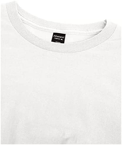 Hanes Men's Nano Premium Cotton T-Shirt (Pack of 2), White, Large