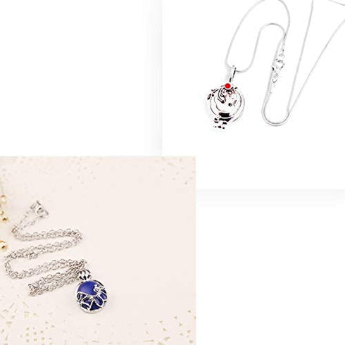 UoYu 2 Pcs The Vampire Diaries Elena Gilbert Opening Vervain Locket Pendant Necklace and Daywalking Katherine Necklace Pendant Charm Necklace-Royal Blue with Transparent Box