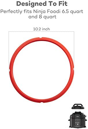 SiCheer Sealing Ring Silicone Gasket Accessories Compatible with Ninja Foodi 6.5 Quart and 8 Quart Rubber Sealer Replacement for Pressure Cooker and Air Fryer, Pack of 3, Sealing Ring-Ninja Foodi
