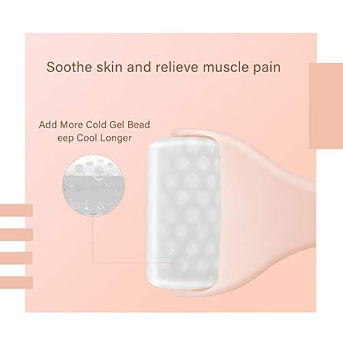 Upgraded Ice Roller for Face & Eye Puffiness, ITME Large Cool Facial Ice Rollers for Women Face Massager, Tighten Pores, Headaches Migraine Relief, Minor Injury, Reduce Wrinkle Skin Care (Pink)