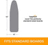 happhom Ironing Board Cover and Pad Extra Thick Heavy Duty Padded 4 Layers, Silver Coated Ironing Board Cover, Non Stick Scorch and Stain Resistant Standard Size 15x54 Inch with Elasticized Edges