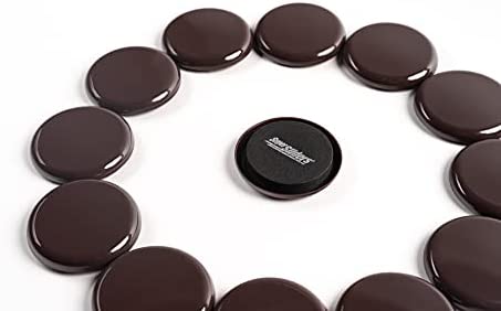 Super Sliders 2 1/2" Round Reusable Furniture Sliders for Carpet - Effortless Moving and Surface Protection, Brown (8 Pack)