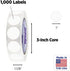 ChromaLabel 1 Inch Round Label Permanent Color Code Dot Stickers, 1000 Labels per Roll, White