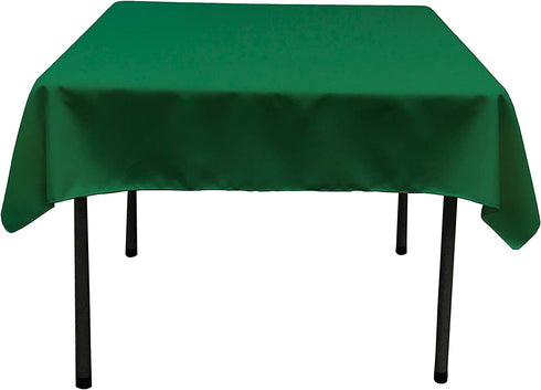 LA Linen Polyester Poplin Washable Square Tablecloth, Stain and Wrinkle Resistant Table Cover 52x52, Fabric Table Cloth for Dinning, Kitchen, Party, Holiday 52 by 52-Inch, Emerald Green