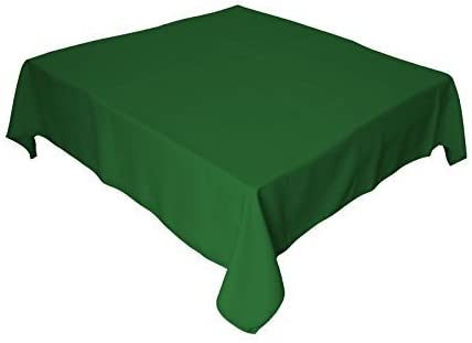 LA Linen Polyester Poplin Washable Square Tablecloth, Stain and Wrinkle Resistant Table Cover 52x52, Fabric Table Cloth for Dinning, Kitchen, Party, Holiday 52 by 52-Inch, Emerald Green