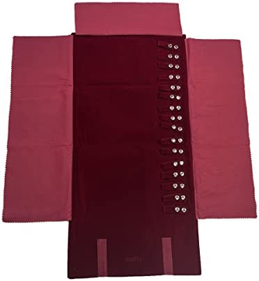 UnionPlus Travel Jewelry Case Roll Bag Organizer for Necklaces Bracelets, Burgundy